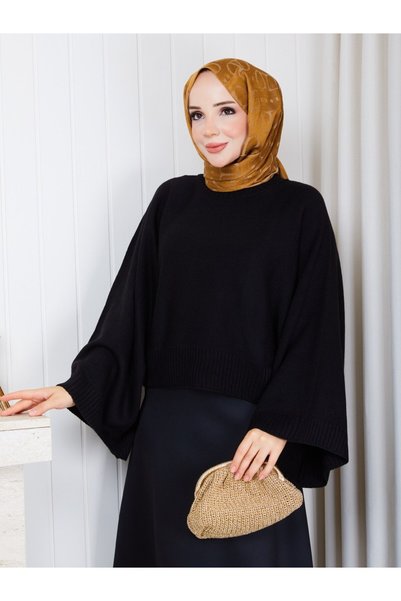 REMA BUTİK Women's Spanish Sleeved Terry Sweater - Puff Scuba Fabric A-Line Skirt Double Combination