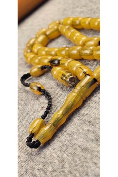 oraşlı Polished Natural Green Amber Prayer Beads – Muhacir Usta – Antique Loo...
