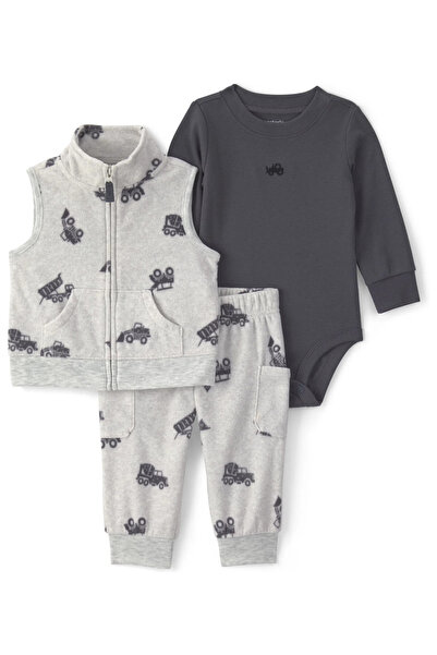 Carter's Erkek Bebek Yelekli Set 3 Ay-24 Ay Gri