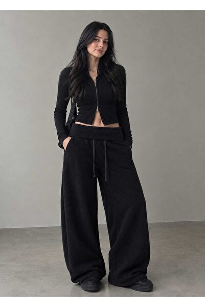 silarose Muadil Curved Waistband Hooded Sweatpants