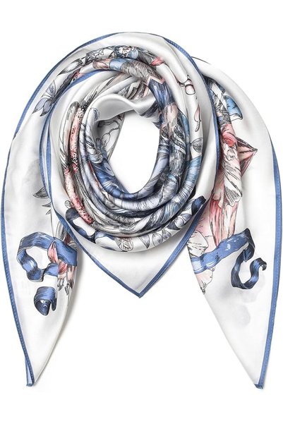GENERAL SHIROUYU 100% Pure Mulberry Silk Scarf 35" Large Square Lightweight H...
