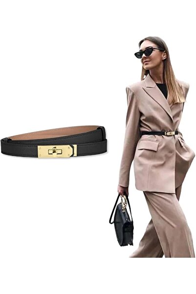 Goodern Women's Belt,Classic Ladies Skinny Belts Jeans Belt Buckle Dresses Th...