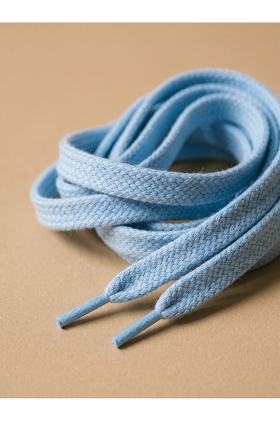 last icon Baby Blue Flat Cotton Shoelaces 120 cm Compatible with Sneakers and...