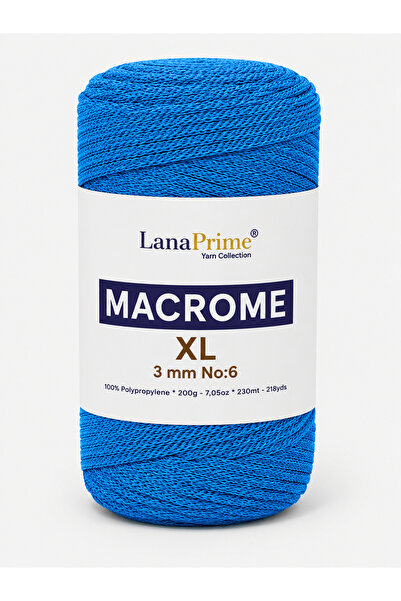 Lanaprime Μακραμέ XL ΧΟΝΤΡΟ νήμα πλεξίματος (3mm) 250 γρ. Νήμα τσάντας 230 μ....