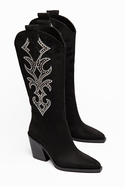 MS SUGAR SHOES Women's Cowboy Boots Pointed Toe Embroidery Detailed Thick Hee...
