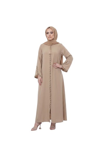OtherMax Rochie Abaya Musulmană de Damă Maxi Elegantă de Ocazie Bej 3XL — roc...