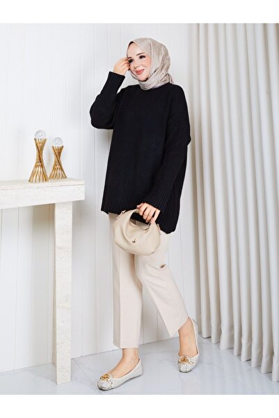 REMA BUTİK Women's Pinterest Tiriko Sweater - Carrot Cut Tight-Leg Pants Doub...