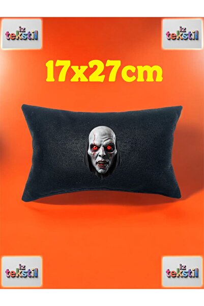 003-MASKE RESİMLİ Araç Boyun Yastığı SİYAH DÖŞEMELİK KUMAŞ Baskılı 1 Adet 17x27cm.