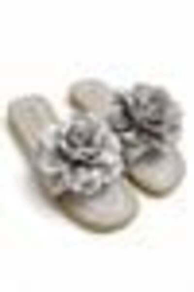 Juuuj Gray Comfortable Sole House Slippers with Rose Detail, Suitable for Dow...