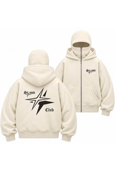 HAI COLLECTİON 3 Thread Graphic Back Print Oversize Zipper Hoodie – Hooded Sw...