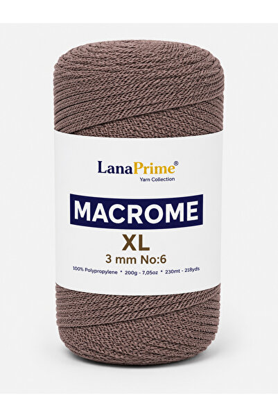 Lanaprime Macrame XL (Thick) Knitting Cord (3mm) 250 Gr Bag Cord 230m. Supla Ipi