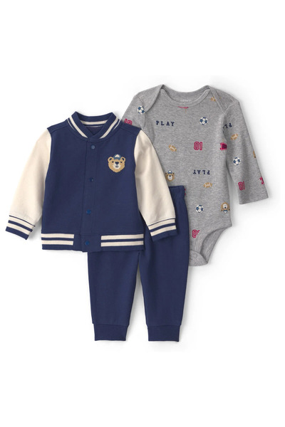 Carter's Erkek Bebek 3Lü Hırkalı Set 3 Ay-24 Ay Lacivert