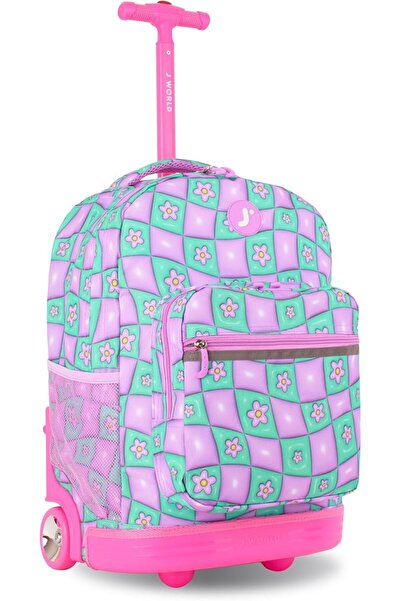 J World New York J World Sunrise Kids Rolling Backpack for Girls Boys. Roller...