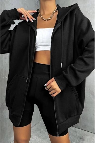 luci sports UNISEX THREE THREAD ZIPPERED COATED CARDIGAN