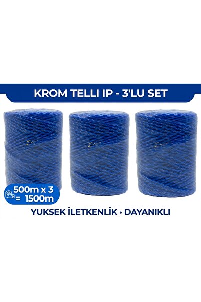 3 lü KROM TEL İP TURGUT TEKNOLOJİ YILDIRAN ELEKTRİKLİ ÇİT SİSTEMLERİ DOMUZ ve AYI KOVUCU