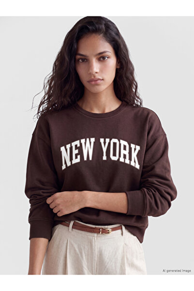 LC Waikiki Γυναικείο Φούτερ Oversize με Απαλή Υφή