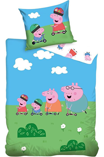 Peppa Pig Παιδικό Μονό Σετ Παπλωματοθήκης με Βαμβακερή Μαξιλαροθήκη Πολύχρωμο...