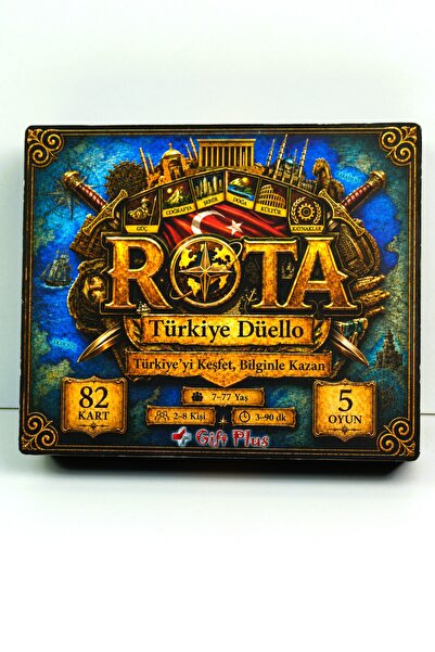 gift plus ROTA Türkiye Düello 82 Kartlı Eğitici Coğrafya Bilgi ve Strateji Ku...