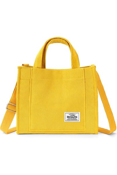 GENERAL BINSUNS Corduroy Tote Bag for Women - Satchel Bag Large Tote Bag Aest...