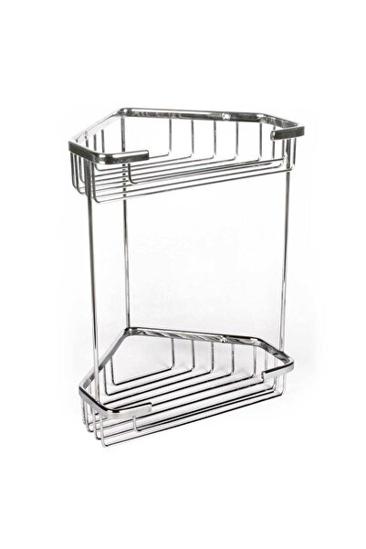 OEM Chrome bathroom shelf S6606100, corner mounting, chrome finish, two shelv...