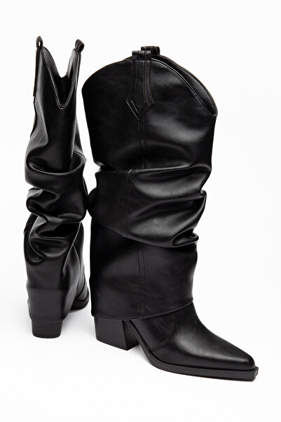 MS SUGAR SHOES Γυναικείες μπότες καουμπόι με μυτερή μύτη και χοντρό τακούνι, ...