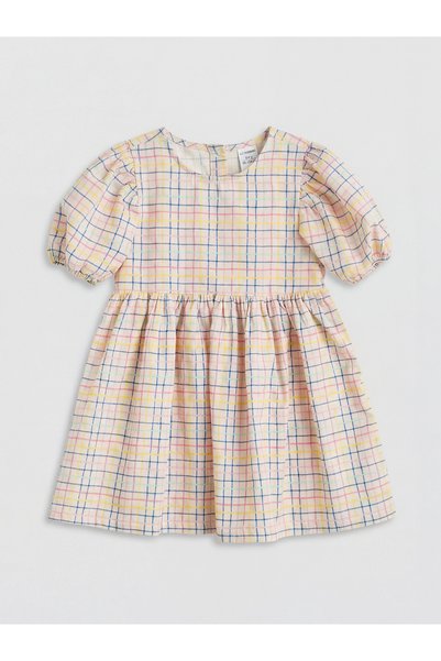 LC Waikiki Rochie de fată în carouri cu guler rotund