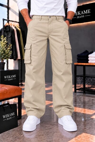 WKM Erkek Gabardin Baggy Fit kargo Pantolon