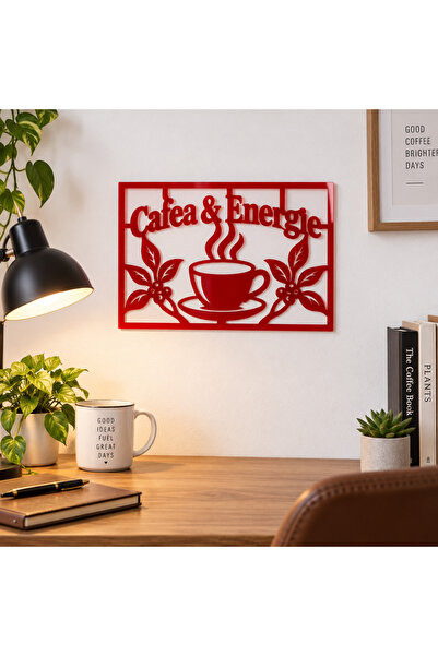 NOOT Placă decorativă Cafea & Energie – Plexiglas roșu, 32 x 22 cm |