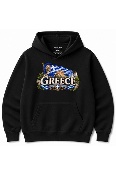 Rabona Fashion Arhitektura ostrva u Grčkoj i grafička majica sa kapuljačom sa...