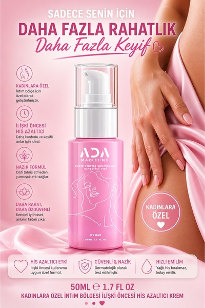 Ada Marketing Kadınlara Özel Anal His Azaltıcı Krem 50 ml – Ters İlişki Öncesi Hassasiyet Azaltıcı Krem