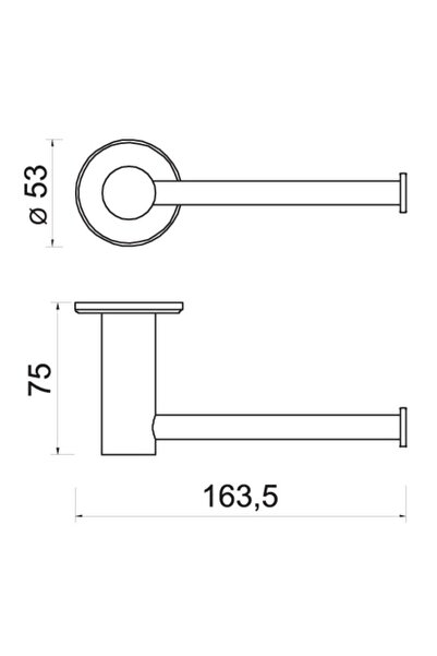 OEM Toilet paper holder, Ferro Smile ASM33, without flap, chrome, 16.35 x 7.5...