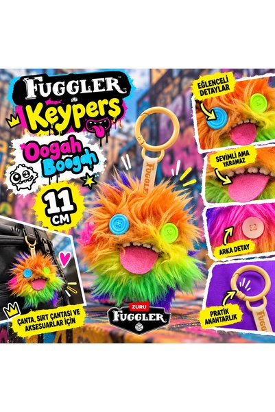 Cici Oyuncak Fuggler Keypers Oogah Boogah 11 cm Peluş Anahtarlık Renkli Çanta...
