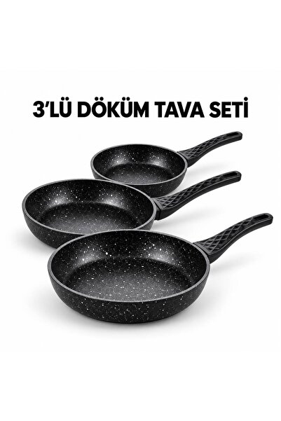 3 lü döküm tava