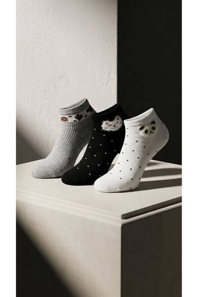 ESER Women's Booties Socks Seamless with Animal Figures 3-Pack