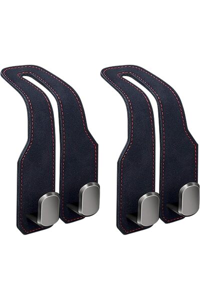 GENERAL 2 Pack Car Seat Headrest Hooks, Multi-Functional Leather Hooks for Ha...