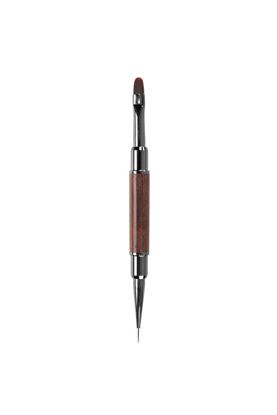 nailport 9mm Ahşap Çift Uçlu Nail Art Liner Çizim ve Jel Fırçası Kapaklı WNBD-008