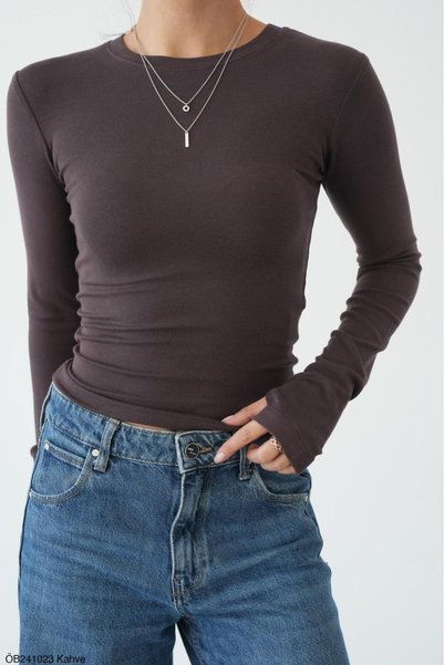CADDELAMODA Women's Finger-Interlocking Modal Bodysuit