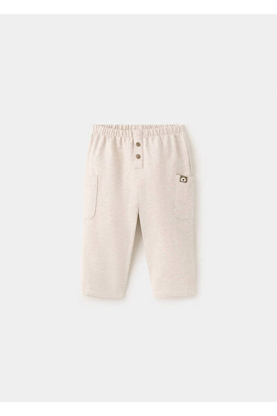 MANGO Baby Pamuklu düğme detaylı jogger pantolon