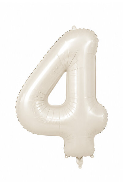baloss fer 4 Cream Number Foil Balloons 76 cm 34 Inch Large Size Four Number ...