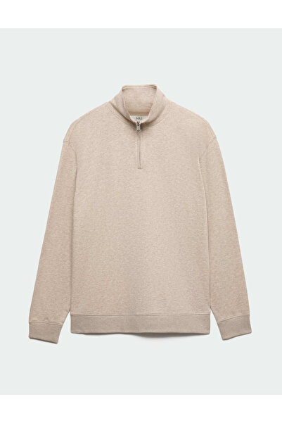 Marks & Spencer Pamuk Karışımlı Yarım Fermuarlı Sweatshirt