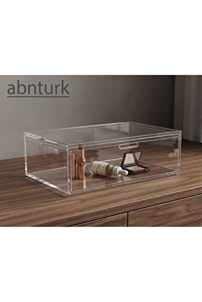 abnturk 23x14cm Şeffaf Akrilik Çekmeceli Makyaj Düzenleyici Çekmece İçi Kozme...