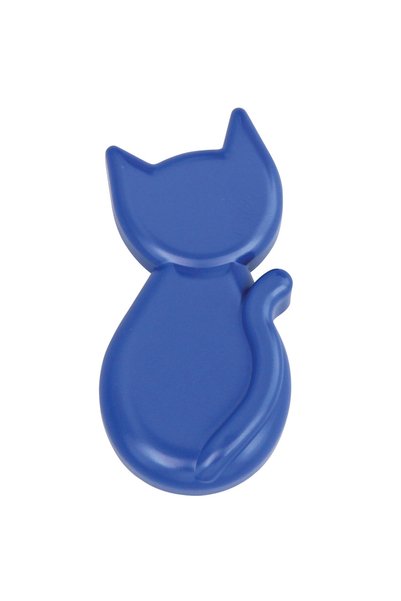 OEM Buton pentru mobila, plastic, albastru mat, M 487.03.14, forma pisica