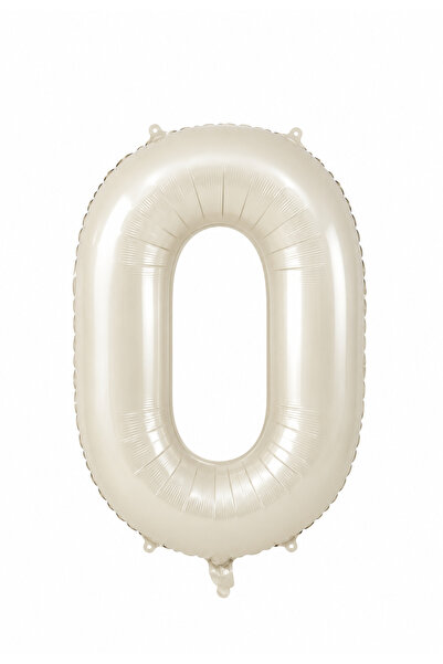 baloss fer 0 Cream Number Foil Balloon 76 cm 34 Inch Large Size Zero Number B...