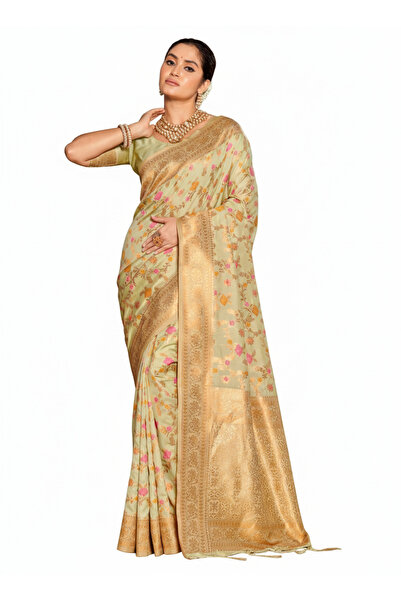ViViRaSmi Banarasi Silk Saree with Rich Pallu & Blouse Piece - Fall and Pico Stitched, Perfect for Weddings, Festivals & Parties, Vivirasmi, Premium Banarasi Silk Saree.