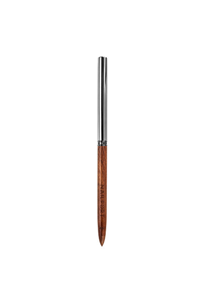 nailport Kapaklı Ahşap Protez Tırnak Oval Jel Fırçası Profesyonel Nail Art Fırça 10mm WNB-008