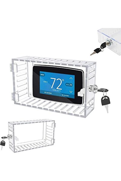 GENERAL Thermostat Lock Box with Key Large Transparent Thermostat Cover Unive...