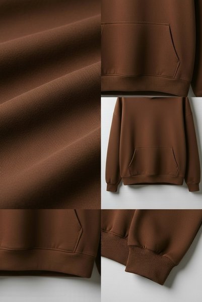 Vordevia Sponge Baskılı Premium Oversize Kapüşonlu 3 İplik Pamuklu Sweatshirt