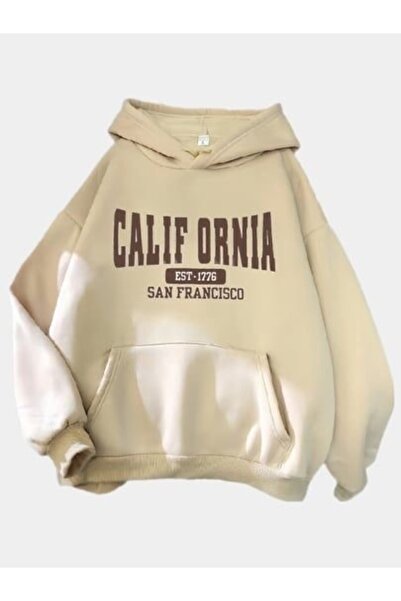 Vordevia Βαμβακερό φούτερ με κουκούλα California Printed Premium Oversize με ...