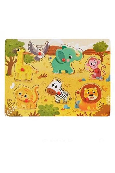 OEM Puzzle din lemn cu 7 piese cu animale