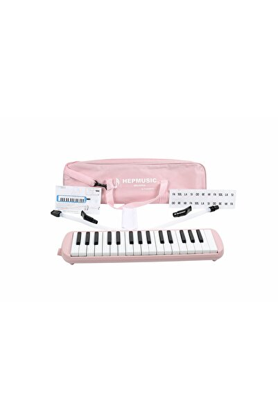 hepeğitim 32 Tuşlu Bez Çantalı Açık Pembe Melodika (Yedek Ağızlıklı)